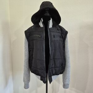 Men's Black Puffer Jacket with Hood
